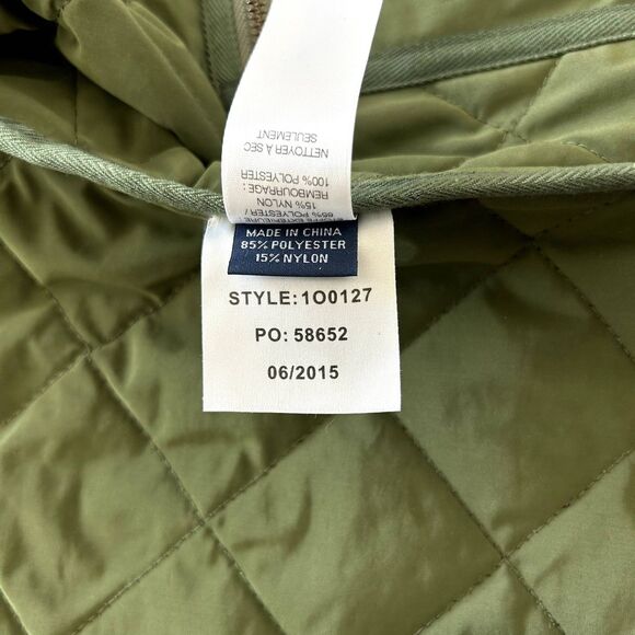 EUC Vineyard Vines Green Quilted Dorset Military Vest Corduroy Collar Size Small - Picture 10 of 10